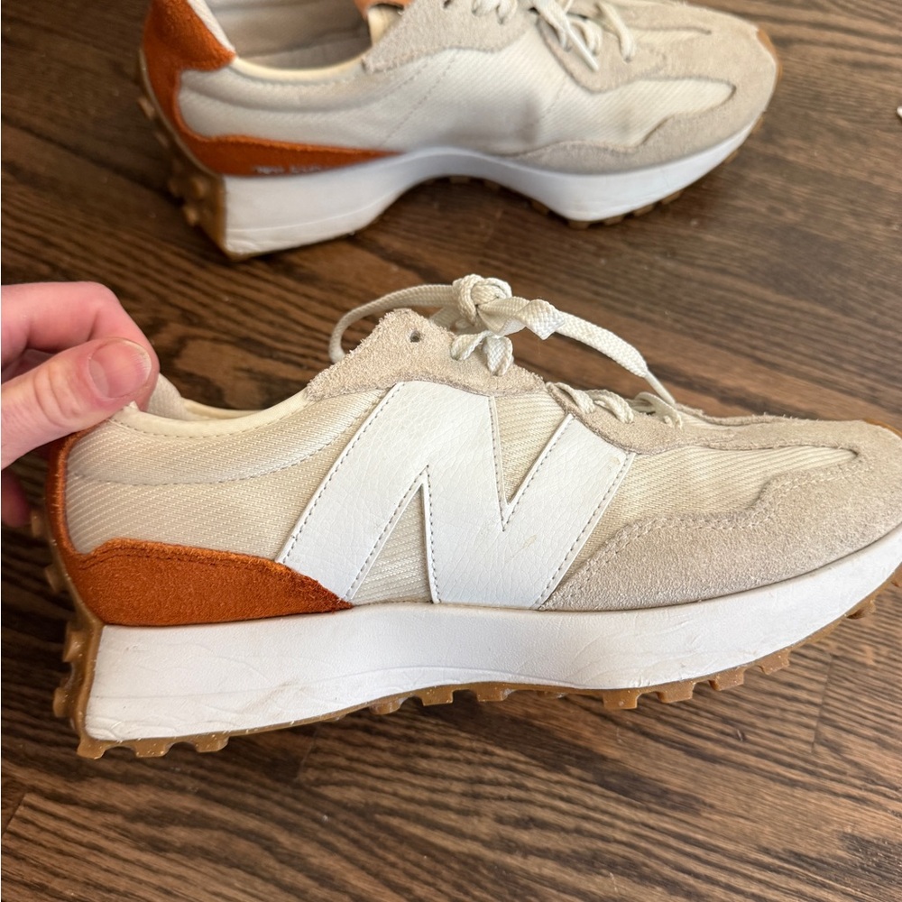 New Balance Cream and Rust Sneakers